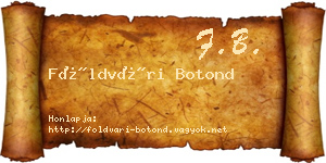 Földvári Botond névjegykártya